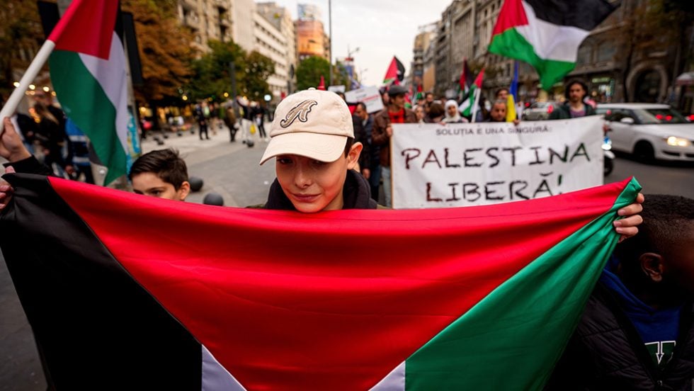 romania gaza protest october 2025